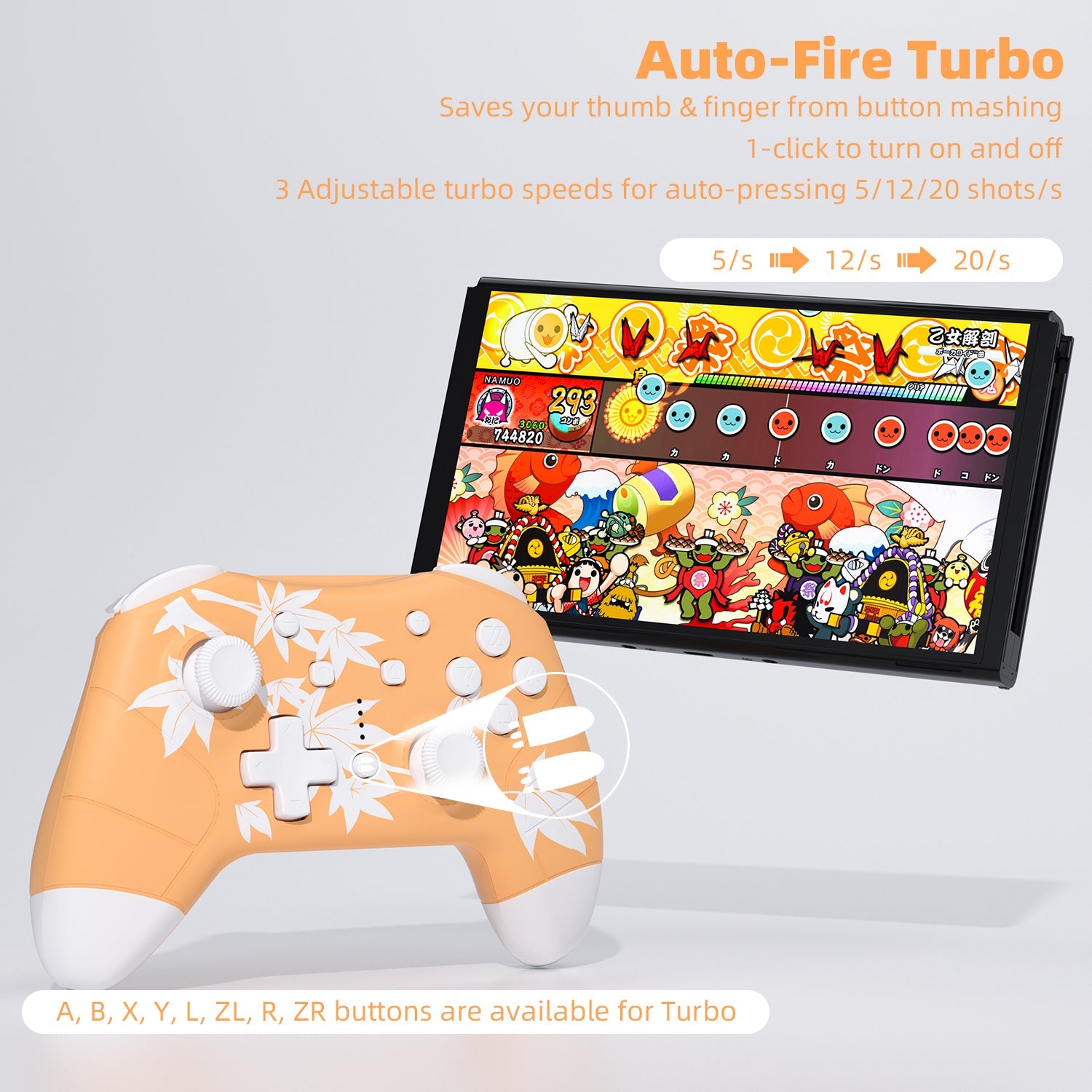 Mytrix Maple Yellow Wireless Switch Pro Controller for Nintendo Switch, the Newest Switch OLED, and Switch Lite Mytrix Maple Yellow Wireless Switch Pro Controller for Nintendo Switch, the Newest Switch OLED, and Switch Lite